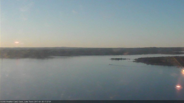 Lake Travis webcam, January 30, 2017 4:55 PM CT