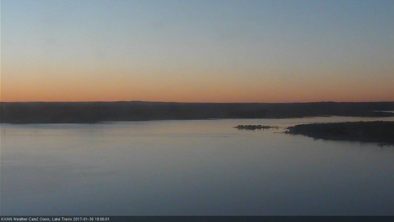 Lake Travis webcam, January 30, 2017 5:25 PM CT