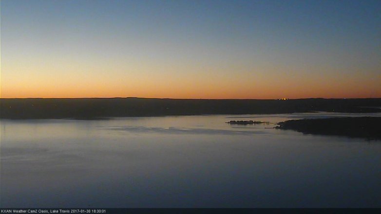 Lake Travis webcam, January 30, 2017 5:50 PM CT