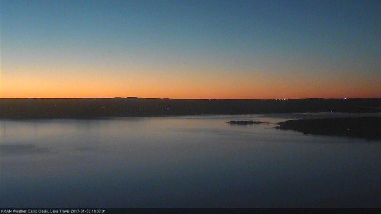 Lake Travis webcam, January 30, 2017 6:00 PM CT