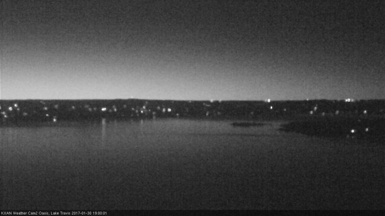 Lake Travis webcam, January 30, 2017 6:05 PM CT