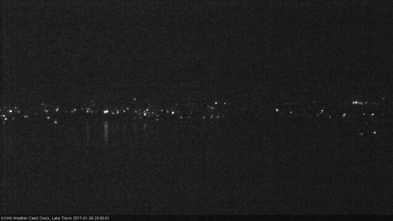 Lake Travis webcam, January 30, 2017 7:20 PM CT