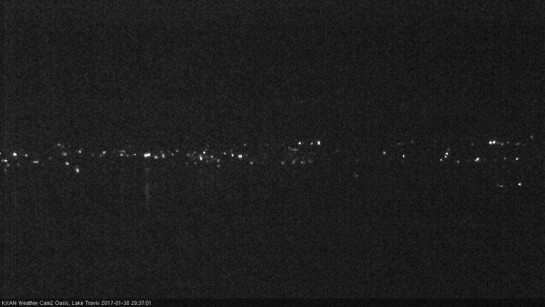 Lake Travis webcam, January 30, 2017 8:00 PM CT