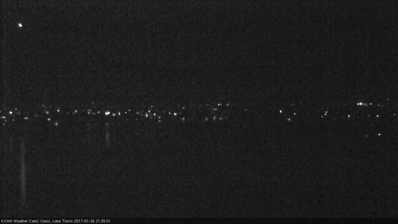 Lake Travis webcam, January 30, 2017 8:20 PM CT