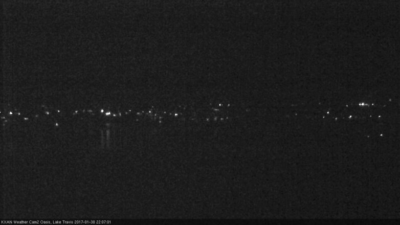 Lake Travis webcam, January 30, 2017 9:15 PM CT