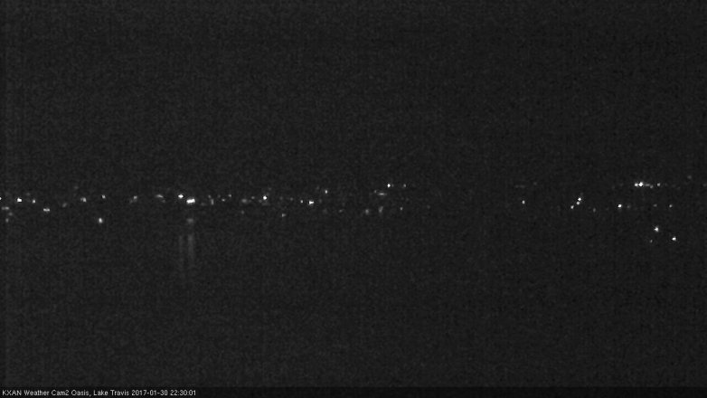Lake Travis webcam, January 30, 2017 9:40 PM CT