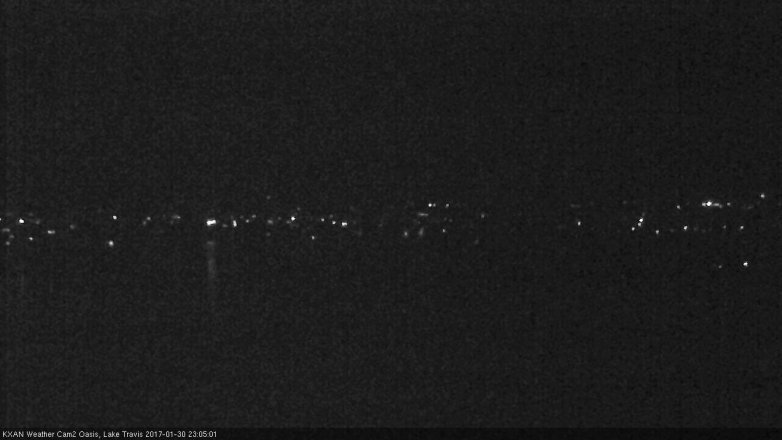 Lake Travis webcam, January 30, 2017 10:15 PM CT