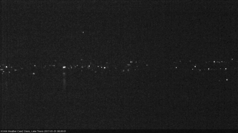 Lake Travis webcam, January 30, 2017 11:05 PM CT
