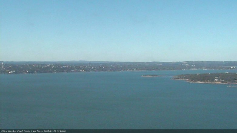 Lake Travis webcam, January 31, 2017 11:10 AM CT