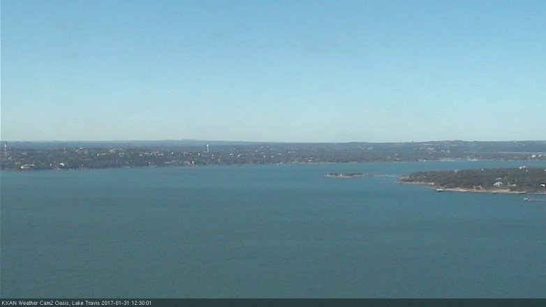 Lake Travis webcam, January 31, 2017 11:40 AM CT