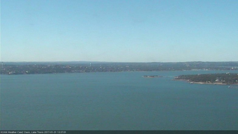 Lake Travis webcam, January 31, 2017 12:55 PM CT