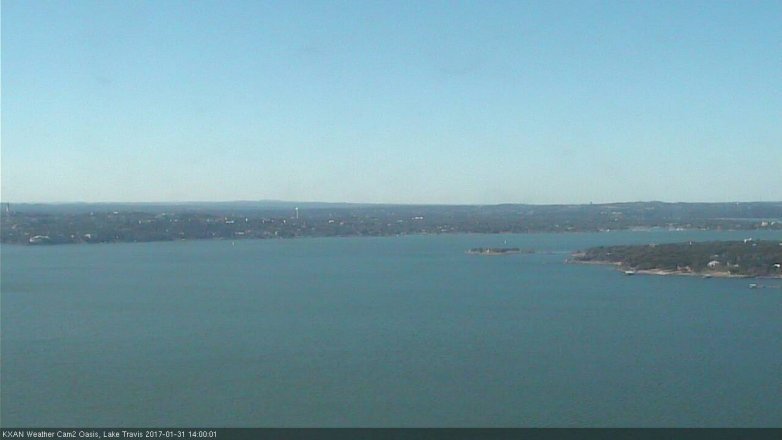 Lake Travis webcam, January 31, 2017 1:10 PM CT
