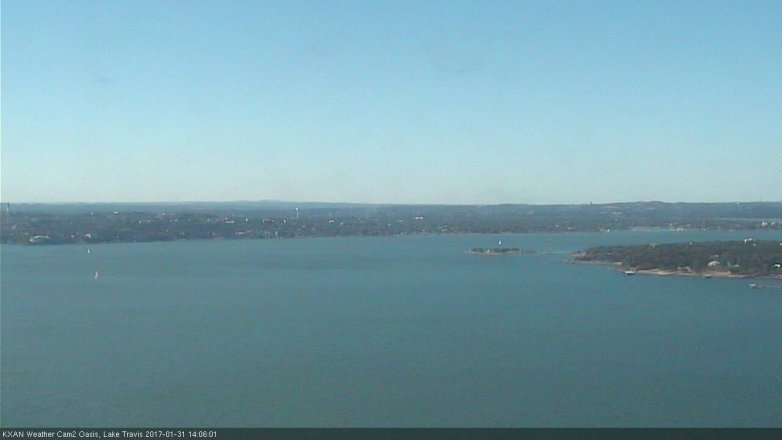 Lake Travis webcam, January 31, 2017 1:20 PM CT