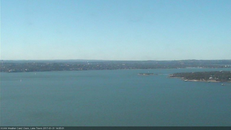 Lake Travis webcam, January 31, 2017 1:30 PM CT