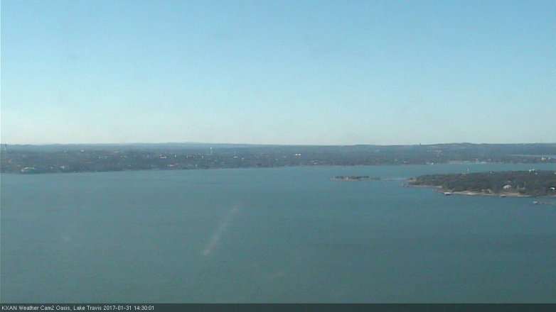 Lake Travis webcam, January 31, 2017 1:45 PM CT