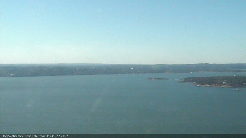 Lake Travis webcam, January 31, 2017 2:45 PM CT