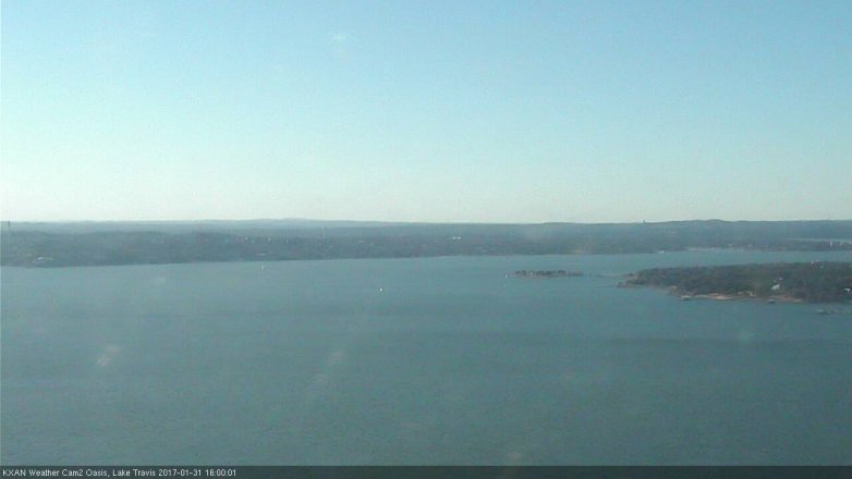 Lake Travis webcam, January 31, 2017 3:15 PM CT