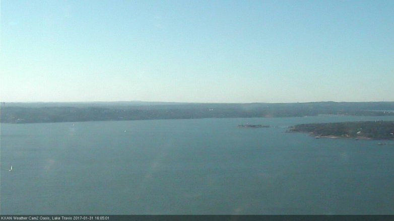 Lake Travis webcam, January 31, 2017 3:25 PM CT