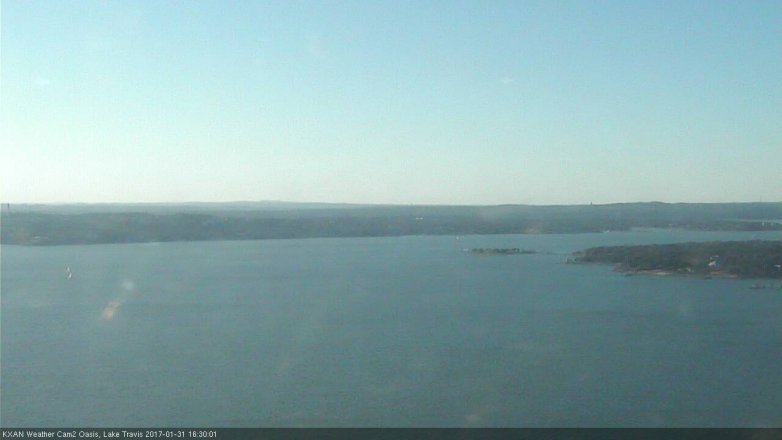 Lake Travis webcam, January 31, 2017 3:55 PM CT