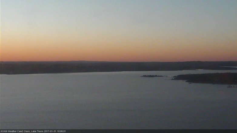 Lake Travis webcam, January 31, 2017 5:15 PM CT
