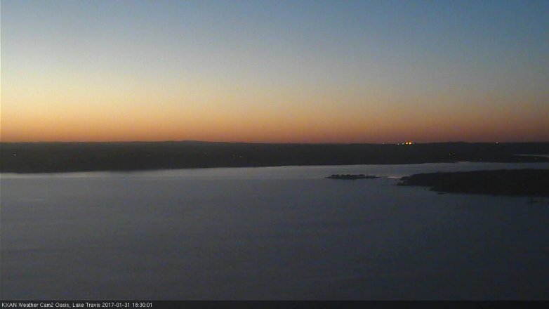 Lake Travis webcam, January 31, 2017 5:35 PM CT