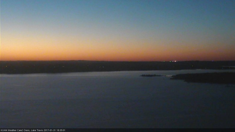Lake Travis webcam, January 31, 2017 5:45 PM CT