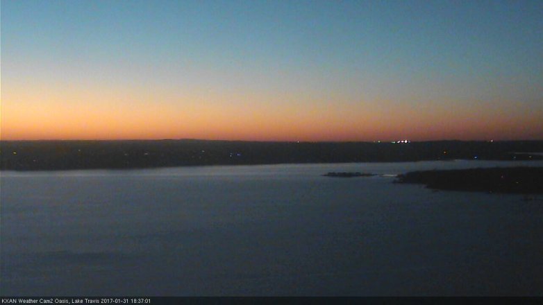 Lake Travis webcam, January 31, 2017 6:00 PM CT
