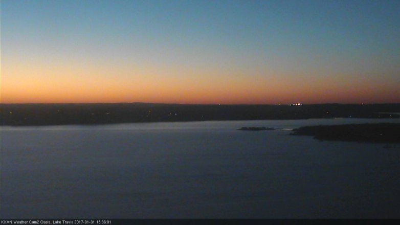 Lake Travis webcam, January 31, 2017 6:05 PM CT