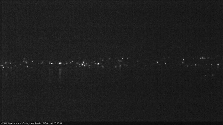 Lake Travis webcam, January 31, 2017 7:30 PM CT