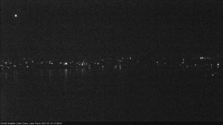 Lake Travis webcam, January 31, 2017 8:25 PM CT