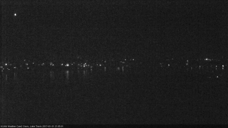 Lake Travis webcam, January 31, 2017 8:30 PM CT