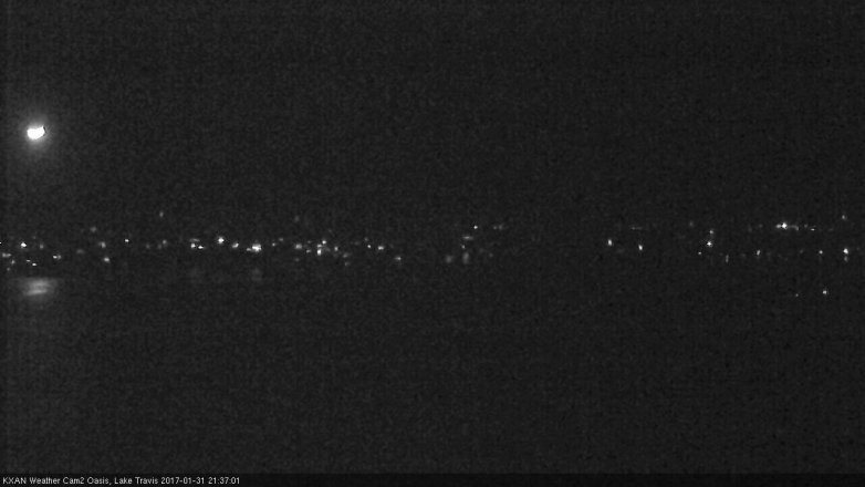 Lake Travis webcam, January 31, 2017 8:45 PM CT