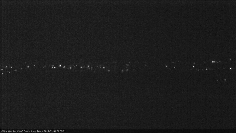 Lake Travis webcam, January 31, 2017 9:50 PM CT