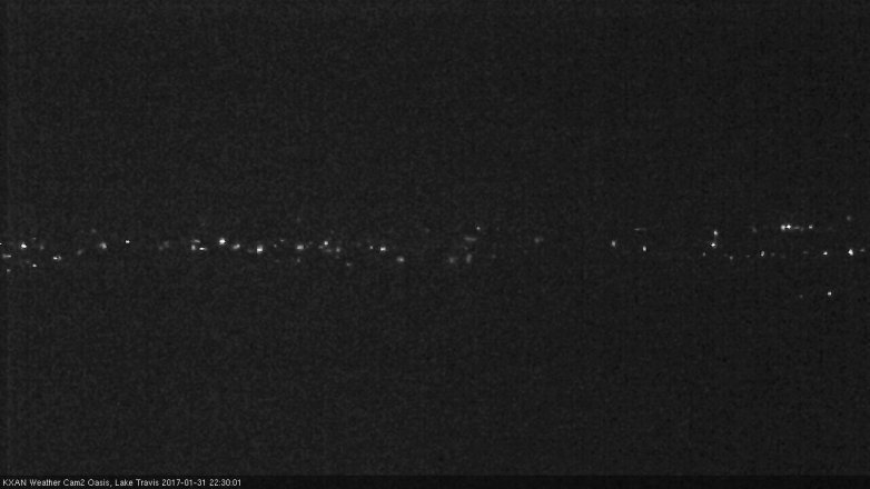 Lake Travis webcam, January 31, 2017 10:00 PM CT