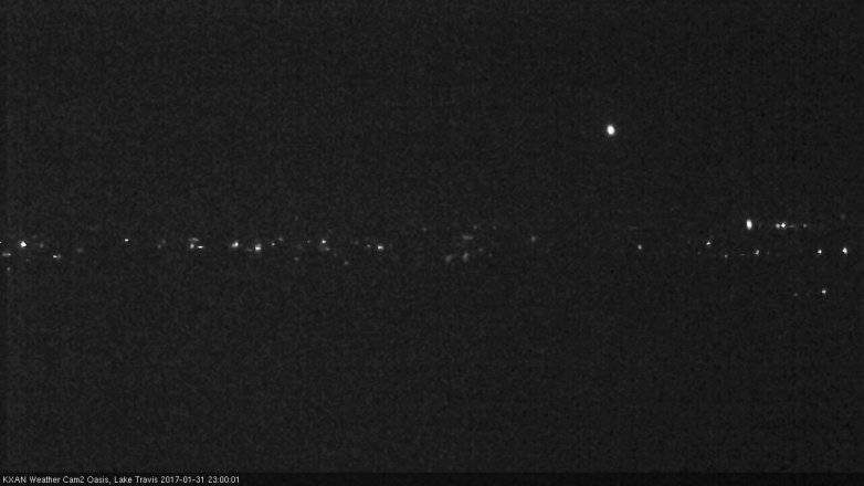 Lake Travis webcam, January 31, 2017 10:25 PM CT