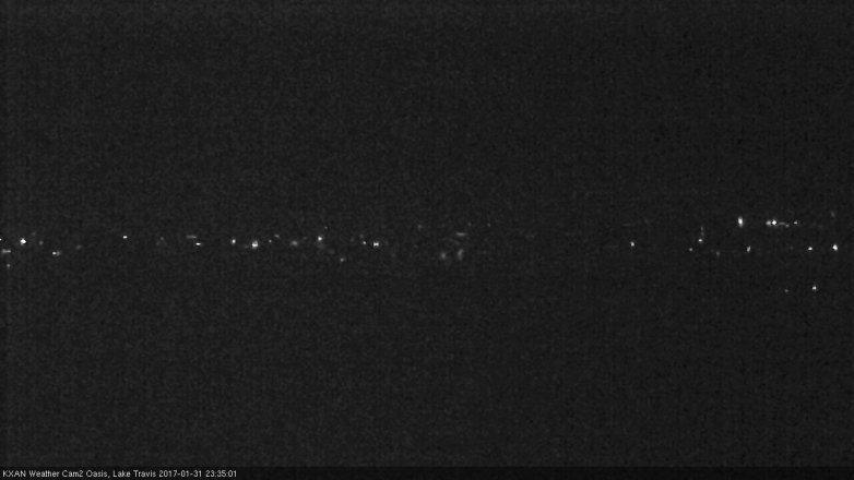 Lake Travis webcam, January 31, 2017 10:45 PM CT