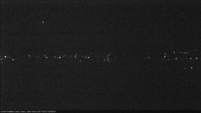 Lake Travis webcam, January 31, 2017 11:30 PM CT