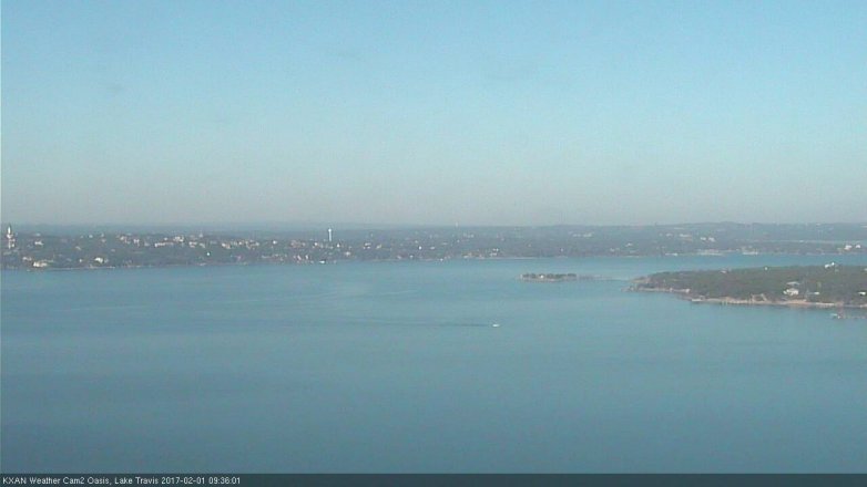 Lake Travis webcam, February 1, 2017 9:00 AM CT