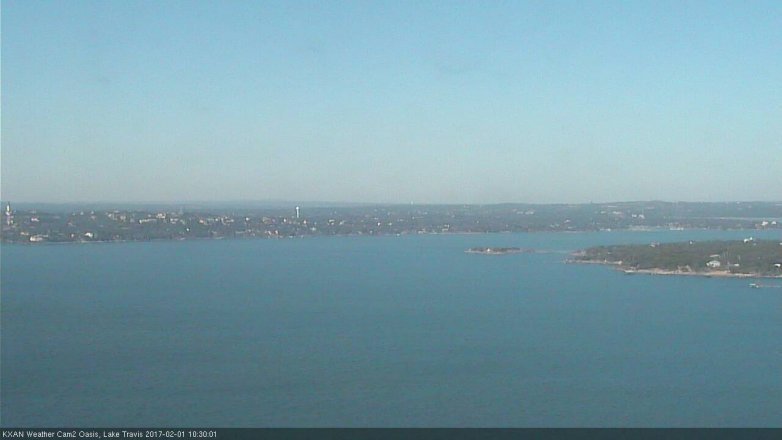 Lake Travis webcam, February 1, 2017 9:50 AM CT