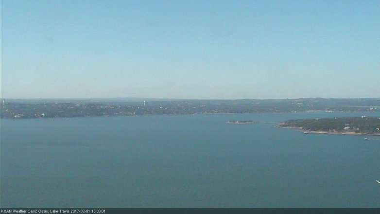 Lake Travis webcam, February 1, 2017 12:30 PM CT