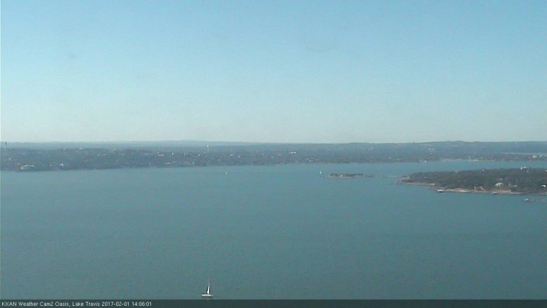 Lake Travis webcam, February 1, 2017 1:20 PM CT