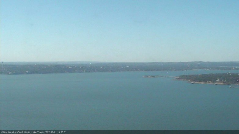 Lake Travis webcam, February 1, 2017 1:25 PM CT