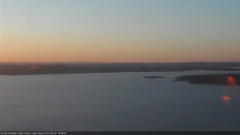 Lake Travis webcam, February 1, 2017 5:05 PM CT
