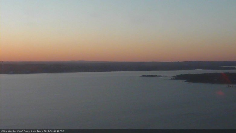 Lake Travis webcam, February 1, 2017 5:20 PM CT