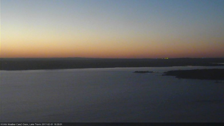Lake Travis webcam, February 1, 2017 5:40 PM CT