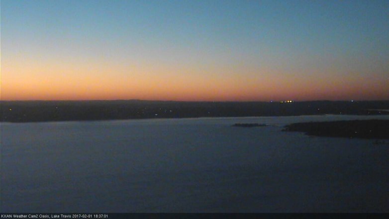 Lake Travis webcam, February 1, 2017 5:45 PM CT