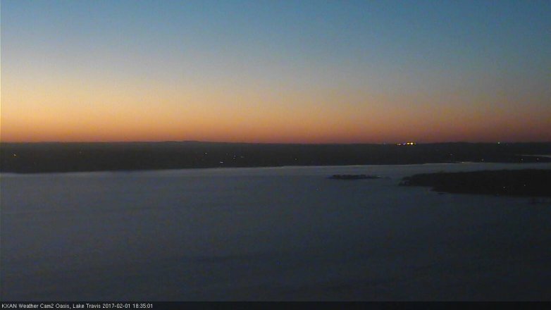 Lake Travis webcam, February 1, 2017 5:55 PM CT