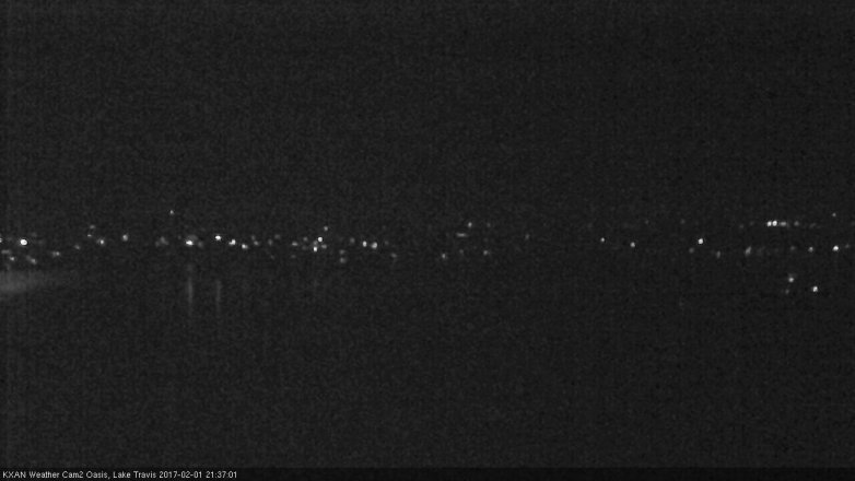 Lake Travis webcam, February 1, 2017 8:50 PM CT