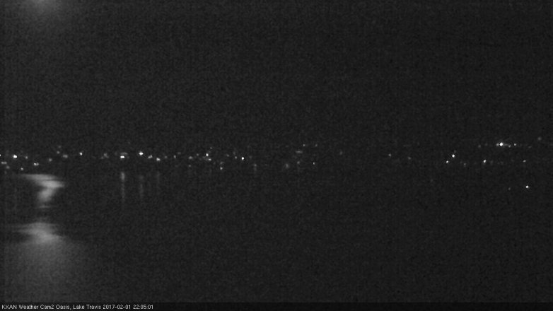 Lake Travis webcam, February 1, 2017 9:20 PM CT