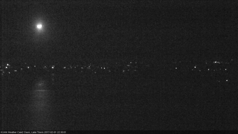 Lake Travis webcam, February 1, 2017 9:40 PM CT